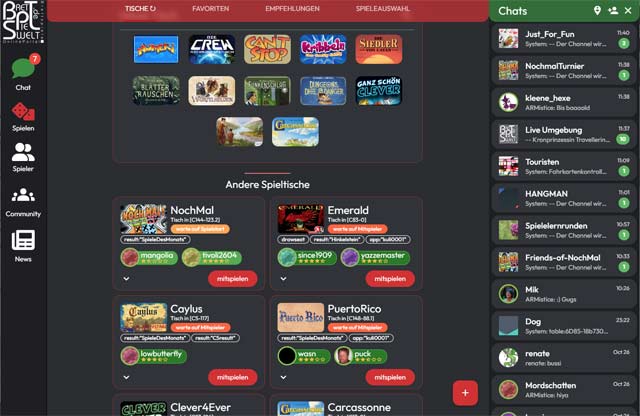 Hauptseite * BrettspielWelt - Online Portal für Brettspiele